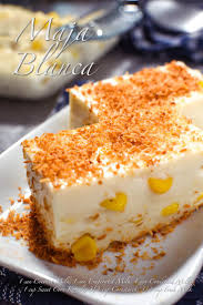 Maja Blanca Is A Popular Dessert In The Phillippines This Recipe Has A Little Extra W Creamy Maja Blanca Recipe Filipino Dessert Recipes Filipino Food Dessert