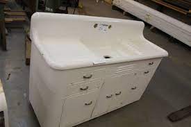 Make sure this fits by entering your model number.; Vintage Kitchen Sink Cabinet All Metal W Porcelain Top Elgin Surplus Equipment Material Sale K Bid