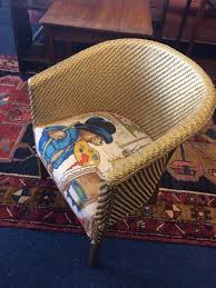 lloyd loom style vintage childs dolls chair with paddington bear seat girls chairs lloyd loom lloyd loom chair