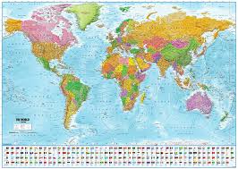 Vendita online di carte geografiche, politiche e fisiche e mappamondi. Close Up Poster Xxl Mappa Del Mondo Con Bandiere Versione 2018 140cm X 100cm Amazon It Casa E Cucina