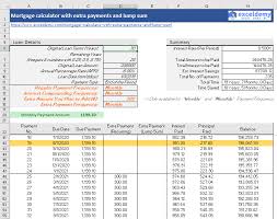 mortgage calculator with extra payments and lump sum excel