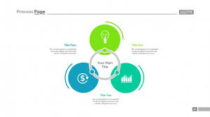 idea chart with three parts slide template vector free