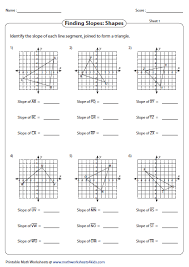 Finding Slope Shapes Finding Slope Geometry Worksheets Worksheets
