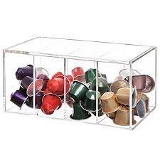 robot check acrylic storage box tea bag organizer capsule holder