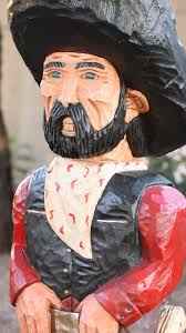Frank Gallagher 5' BAD BOY BLACK BART COWBOY, 5 ft Wooden Sculpture, Hand  Carved