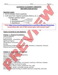 Honors chemistry final exam review packet answer key. Ap Chemistry Midterm Review Bundle By Msrazz Chemclass Tpt