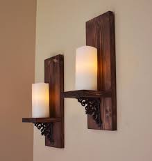 Shop for battery operated wall sconce online at target. Rustic Wood Wall Candle Holders Novocom Top