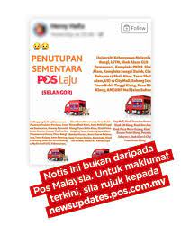 3° 09' 52.5n 101° 34' 17.5e Pos Malaysia Berhad Pelanggan Yang Dihormati Untuk Maklumat Terkini Mengenai Pejabat Pos Dan Premis Pos Laju Yang Ditutup Sementara Sepanjang Tempoh Perintah Kawalan Pergerakan Senarai Yang Telah Dikemaskini Boleh Didapati Di
