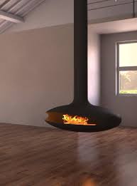 A suspended from a ceiling fireplace which is hanging in the middle of the room is safe, beautiful and pleasant if the structure is solid and strong. Aero Suspended Fireplace Indoor Fireplaces Beauty Fires