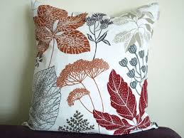 Black And Grey Throw Pillows Pillow Cover White Burgundy Red Brown Black Grey Beige Leaves Etsy Grey And Beige Pillows Burgundy Room