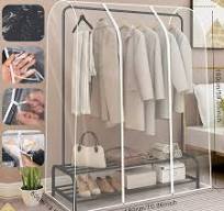 Txkrhwa Garment Rack Cover Clear Clothing Rack Cover with ...