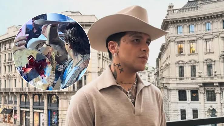 Fan de Christian Nodal se lanza por sombrero del cantante y él la pone en su  lugar con inesperada reacción