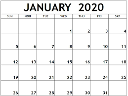 January 2020 Calendar Word Doc Free Calendar Template Calendar Printables Monthly Calendar Template
