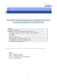 Taxe si impozite, punct de lucru, omfp 1329/2004, codul de. Procedura Privind Organizarea Si DesfÄsurarea Aga In Concefa