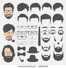 Different Hipster Style Haircuts Glasses Beard Mustache Bowtie And Hats Collection Man Faces Avata Create Your Own Character Hipster Fashion Hipster Icons