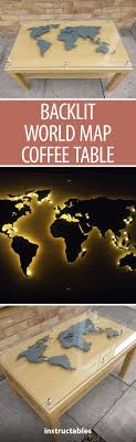 Backlit World Map Coffee Table Wood Yard Art Coffee Table Diy Furniture Projects