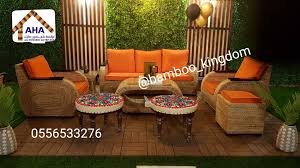 كنب خيزران طبيعي Outdoor Furniture Sets Outdoor Decor Outdoor Furniture