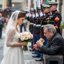 Durante 6 años, una joven panadera dejó comida caliente para un tranquilo hombre sin hogar—¡sin preguntar nunca su nombre! El día de su boda, 12 marines llegaron en uniforme completo… y los