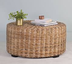 Woven 35 5 Abaca Round Coffee Table In 2020 Coffee Table Pottery Barn Round Coffee Table Small Coffee Table