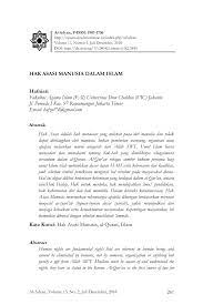 Check spelling or type a new query. Pdf Hak Asasi Manusia Dalam Islam