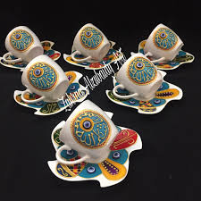 رسم على فناجين القهوة برسمات بغدادية باستعمال الوان ومحددات الزجاج art paint party mirror painting colorful art
