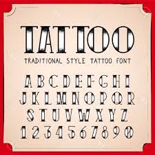 Old School Tattoo Style Font Vector Traditional Ink Tattoo Alphabet Royalty Free Cliparts Vectors And Stock Illustration Image 46151406