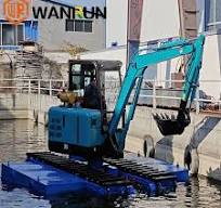 42.4kW XE75SL Pontoon Mini Excavator 10.6T Mass for Environmentally  Sensitive Wetland Work and Waterway Light Maintenance