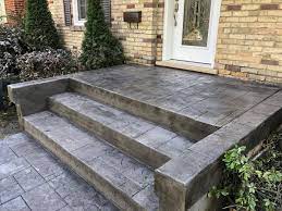 Coloring options for imprinted concrete stamped concrete design ideas stamped concrete applications stamped patios stamped driveways stamped pool decks price and performance stamped concrete costs Thames Valley Decorative Concrete Inc Steps