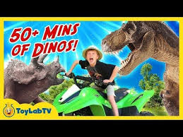 Dinosaur Adventure With 50 Minutes Of T Rex Fun Kids Surprise Toys Youtube Kid Surprise Dinosaur Dinosaur Park