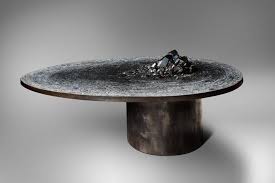 Solid quartz crystal slab originally conceived of as a meditation altar, amplifier is a coffee ta. Beatrice Serre 2015 Unique Smoked Quartz Coffee Table At 1stdibs