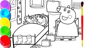 To celebrate all things peppa we thought we would bring together 10 of my favourite peppa pig coloring pages that we've done over the years, as well as some fun crafts we found on pinterest. Peppa Pig Drawing Painting Mummy Pig Sleeping Time Coloring Book Colors For Kids Children Youtube