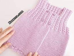 cok seker lila kiz bebek yelek aciklamali nazarca com baby knitting patterns tig isi bebek elbiseleri bebek yelek