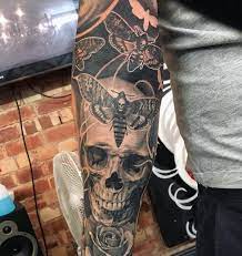 90 Moth Tattoos For Men Nocturnal Insect Design Ideas Skull Sleeve Tattoos Moth Tattoos Tattoos For Guys