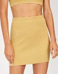 The newest likely skirts online. Rib Knit Mini Skirt In Yellow Glassons