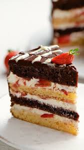 Black And White Strawberry Layer Cake Recipe Strawberry Layer Cakes Cake Servings Cake