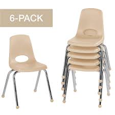 Amazon Com 16 School Stack Chair Stacking Student Chairs With Chromed Steel Legs And Ball Glides Yellow 6 Pack I Steel Legs Steel Chair Student Seating