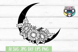 #concept #please someone write this or do something. Sunflower Svg Moon Svg Files For Cricut Cut File Dxf Eps 579149 Cut Files Design Bundles