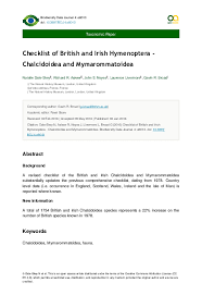 Checklist of British and Irish Hymenoptera