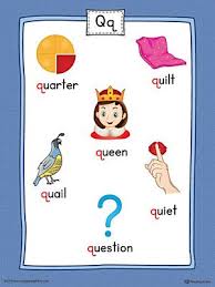 Letter Q Word List With Illustrations Printable Poster