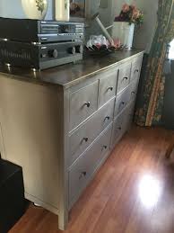 Ikea Hemnes Chest Painted In Annie Sloan Paris Grey With Natural Wood Top Furniture Projects Home Deco Dresser Redo