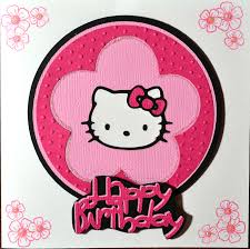 Card is part of heavy, rigid paper or slender pasteboard, especially one employed for writing or printing on; Hello Kitty Cricut Birthday Card Just4crafters