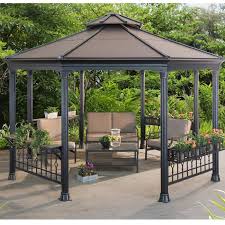 Sunjoy Sinclair 14 Ft W X 13 Ft D Metal Patio Gazebo Wayfair Ca Outdoor Pergola Outdoor Gazebos Gazebo