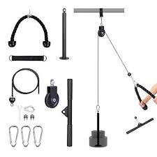 This opens in a new window. Yovell Fitness Lat And Lift Pulley System Diy Pull Down Machine Cable Attachment Home Gym Workout Exercise Equipment For Triceps Extension Biceps Curl Back Forearm Shoulder Gym Store Gym Equipment