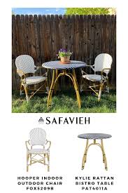 The Beloved European Bistro Chair Assumes A Coastal Cottage Vibe In The Grey And White Hooper Indoor Outdo Outdoor Furniture Sets Coastal Cottage Bistro Chairs