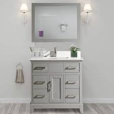 Vanity Art 36 Single Sink Bathroom Vanity Combo Set 6 Drawers 1 Shelf Super White Phoenix Stone Top Under Sink Cabinet With Mirror Walmart Com In 2020 Single Sink Bathroom Vanity Single Bathroom