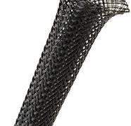 Electriduct 2" Black PET Expandable Braided Sleeving Cable Mesh Flexible  Wire Sleeve - 10 Feet