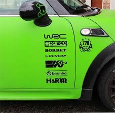 14pcs Racing Sponsors Logo For Any Car And Mini Cooper Vinyl Decals Oracal Mini Cooper Vinyl Decals Plastic Model Cars