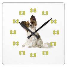 Papillon Square Wall Clock Dog Puppy Dogs Doggy Pup Hound Love Pet Best Friend Love Pet Cool Pets Dog Wedding