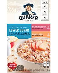 There are 110 calories in serving of quaker instant oatmeal fruit & cream variety pack blueberries & cream by quaker oats from: Lower Sugar Instant Oatmeal Fruit Cream Variety Pack Quaker Oats