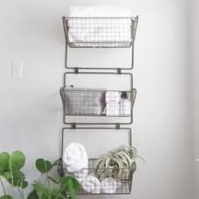 Three Tier Wire Basket Wall Hanging Organizer Wall Decor Holistic Habitat Baskets On Wall Wire Baskets Hanging Organizer
